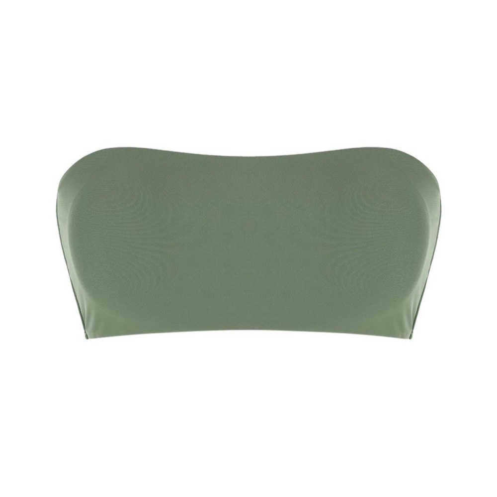 Green bandeau swimsuit top